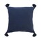 Laddha Home Designs 20" Blue Solid Hand Woven Square Throw Pillow